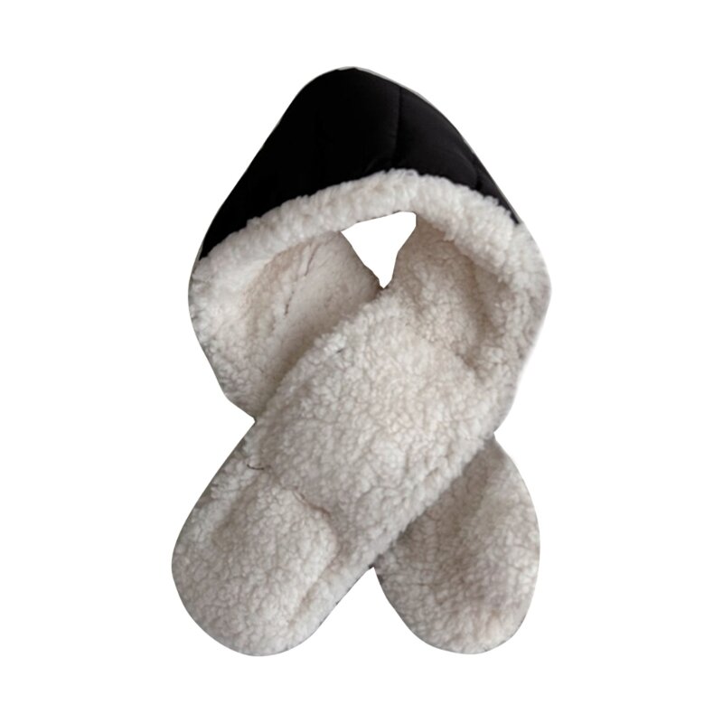 Écharpe croisée confortable mignonne, cache-cou en peluche douce, écharpe épaisse pour enfants adultes H37A