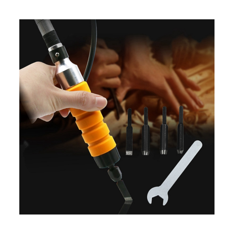 قلم نقش إزميل كهربائي ، أدوات حفر ، 5 سكاكين ، مفتاح ربط مفتوح