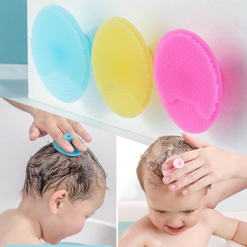 Spazzola per Shampoo in Silicone per il bagno dei neonati in Silicone morbido per bambini spazzola per doccia per bambini testa lavaggio dei capelli spazzole da bagno per massaggi