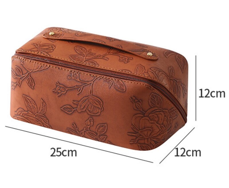 Flor Vintage personalizada con bolsa de almacenamiento portátil, bolsa de maquillaje de viaje, bolso de maquillaje de gran capacidad, nuevo