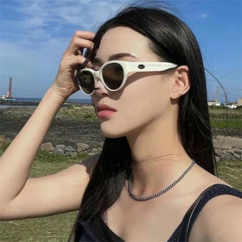 Korea Retro okrągłe okulary przeciwsłoneczne Wome Ins Street Shot okulary przeciwsłoneczne pyłoszczelne wiatroszczelne okulary do jazdy konnej okulary przeciwsłoneczne UV400