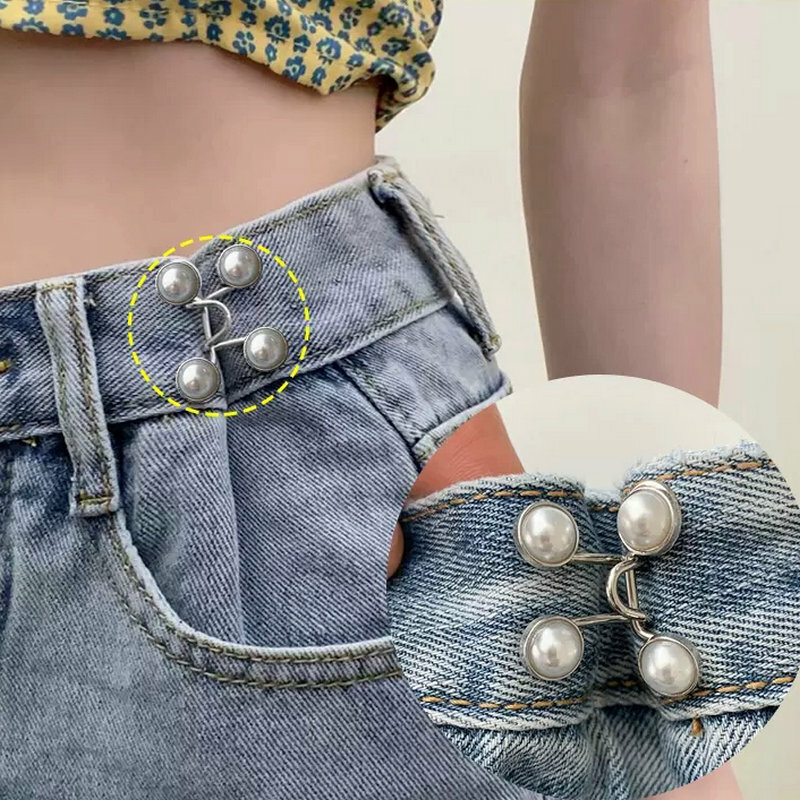 Afneembare Metalen Knoppen Parel Drukknoop Broek Pin Intrekbare Knop Naaien-Gratis Gespen Voor Jeans Perfect Fit Verminderen Taille
