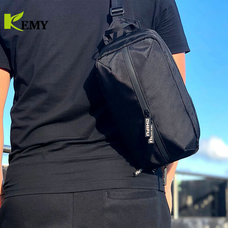 Сумка на плечо Kemy мужская с USB-портом, многофункциональная нагрудная сумочка-слинг через плечо, водонепроницаемый дорожный мессенджер