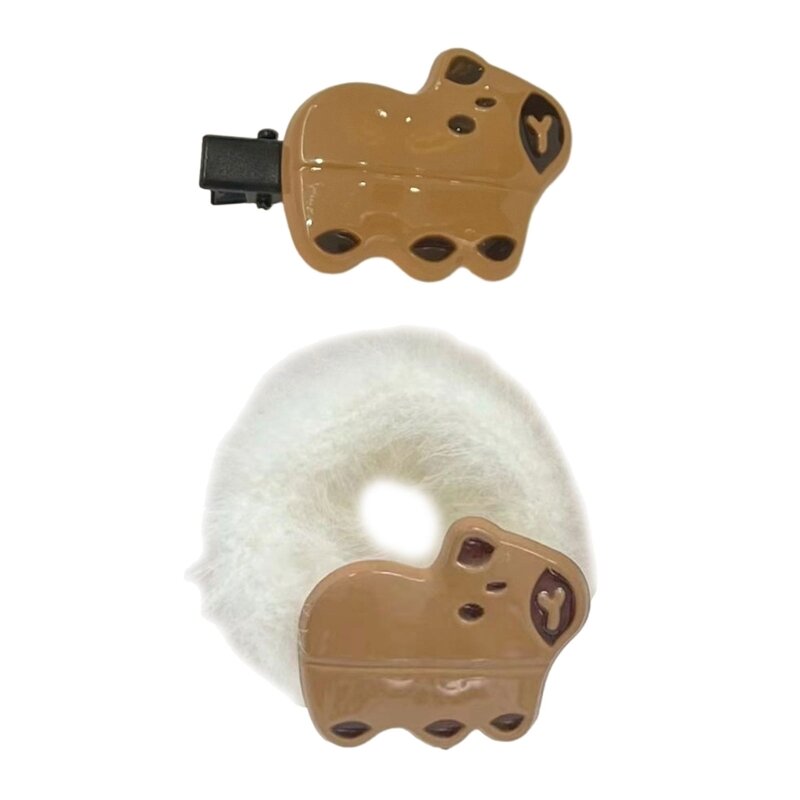 Leuke haarband platte clips haarspeld Y2K stijl leuke dierenhoofdtooi trossen accessoires grappige capibara schattige hoofdtooi