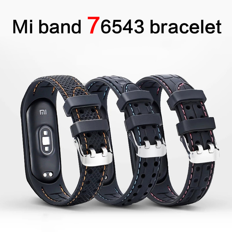 Correa de silicona para Xiaomi Mi band 6 y 7, accesorios de repuesto para reloj inteligente, pulsera deportiva, 3, 4, 5, 6 y 7