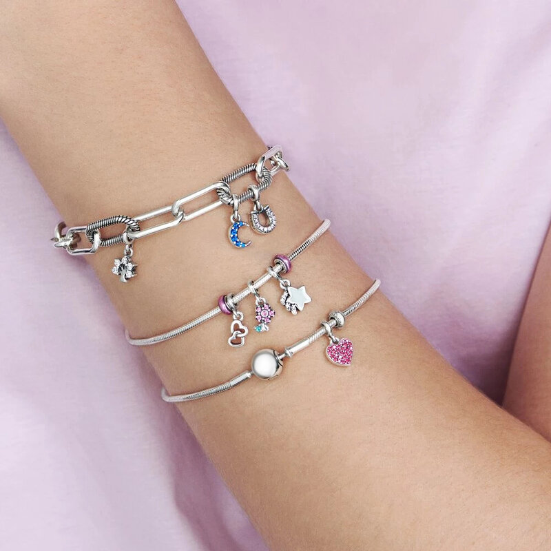 Fit Original Brand Me Bracelet DIY Bead Jewelry For Women New 925 Sterling Silver My Love Starfish Flamingo Pendant Charm