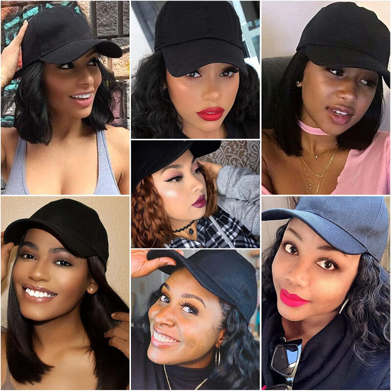 Baseball Cap with Wigs Pixie Cut Bob Hair Synthetic Short Hair Hat for Women and Extensions Accessories Convenient for Daily Use