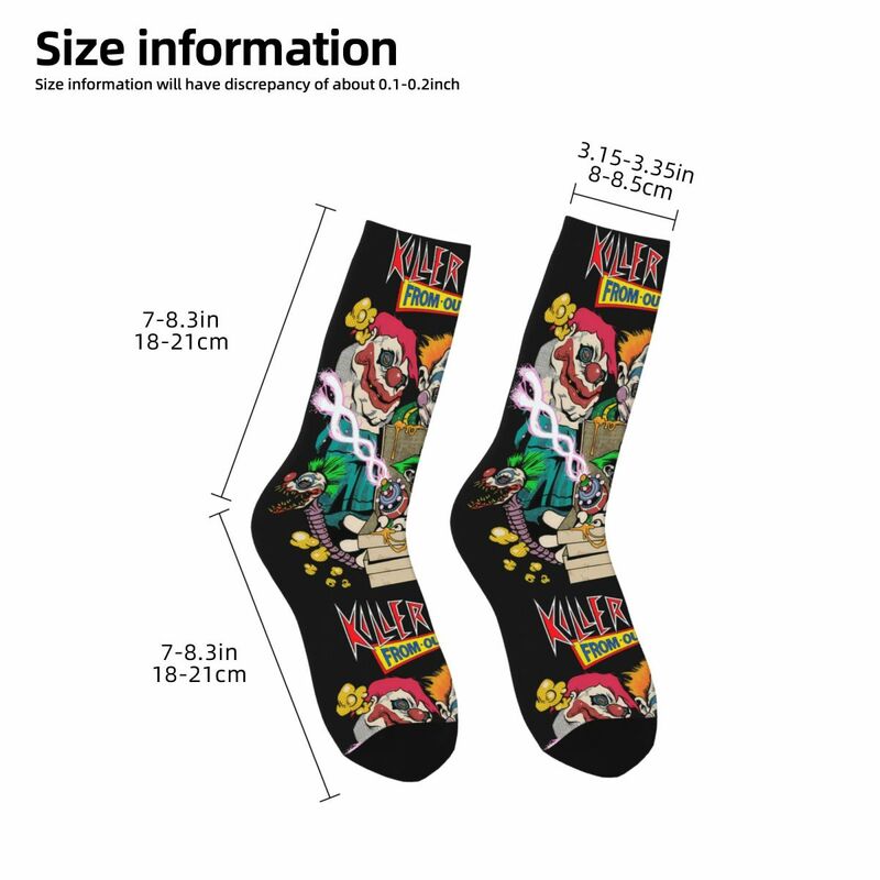 Killer Klowns Retro 90s Men Women Round neck Socks Windproof Novelty Spring Summer Autumn Winter Stockings Gift