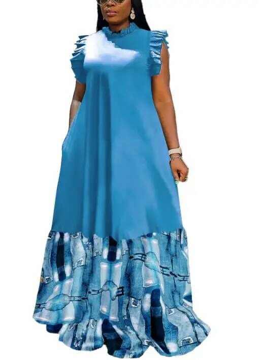 2023 Gaun Afrika Elegan untuk Wanita Dashiki Musim Gugur Musim Semi Gaun Maxi Wanita Pakaian Tradisional Afrika
