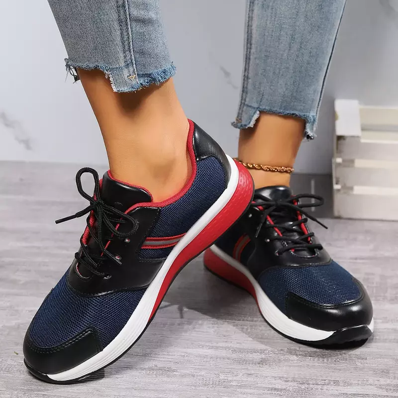 Sneakers causali da donna estate nuova moda traspirante da donna scarpe sportive stringate in rete per scarpe firmate da passeggio con piattaforma da donna