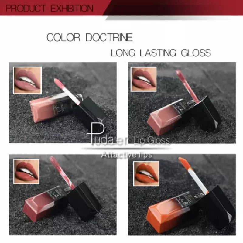 2019 Hot Waterproof Liquid Lip Gloss Metallic Matte Lipstick Cosmetic Sexy Batom Mate Lip Tint Makeup Lasting 24 ore Mate Levre