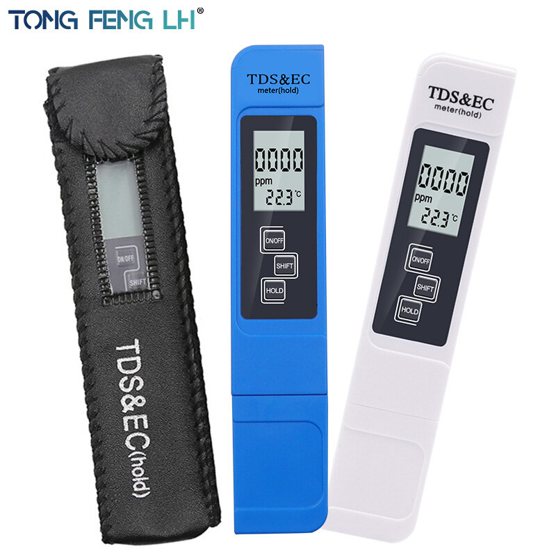 디지털 수질 테스터 TDS EC 범위 0-9990 다기능 온도 측정기, 물 순도 온도 PPM 테스터