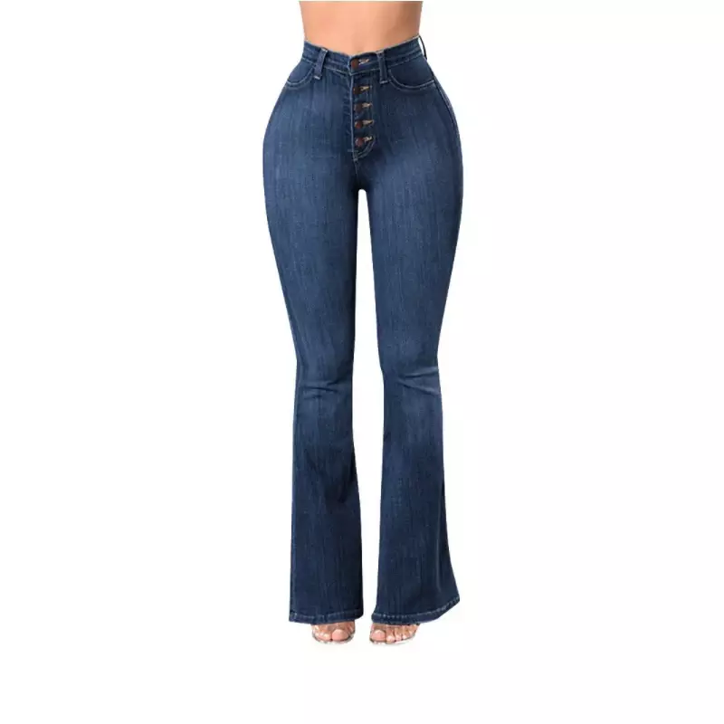 Hoch taillierte Damen jeans mit weitem Bein, lockere und lockere boden lange Hosen, schmaler Frühling und Sommer mit geradem Bein