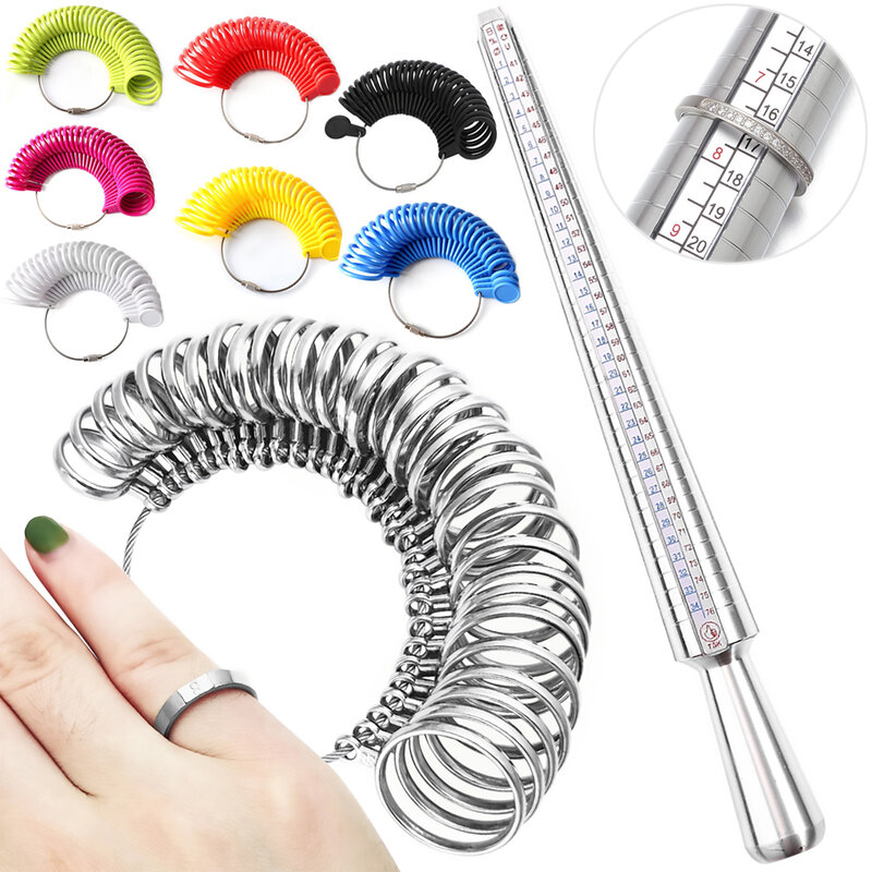 Profissional jóias ferramentas anel mandrel vara dedo calibre anel sizer medição eua/hk/euro diy jóias tamanho conjuntos de ferramentas equipamentos
