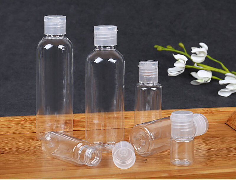 Garrafa Vazia Transparente Recarregável, Garrafa De Plástico Portátil, Recipiente De Viagem, Recipiente De Cosméticos, 5ml-120ml, 1Pc