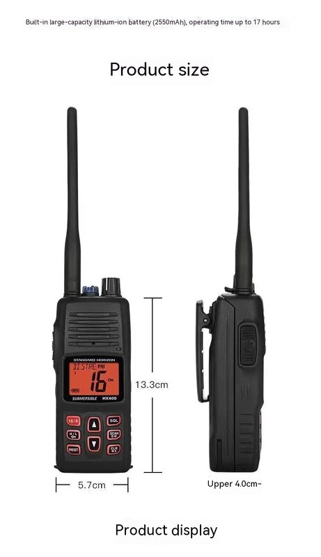 جهاز اتصال لاسلكي محمول مع إلغاء الضوضاء ، HX400IS غاطسة VHF راديو البحرية ، جهاز الإرسال والاستقبال