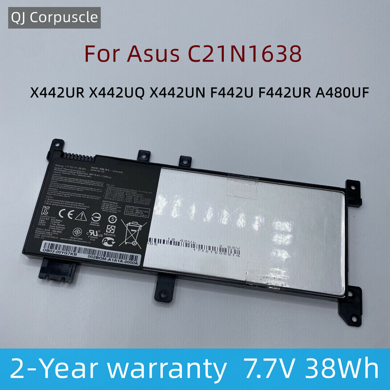 Nowa oryginalna bateria do laptopa C21N1638 dla Asus X442UR X442UQ X442UN F442U F442UR A480UF A480UR A480UA A480U X442UA F442UF R419U