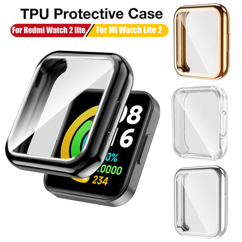 Plating Tpu Protector Case Voor Xiaomi Mi Horloge Lite 2 Horloge Case Volledige Scherm Beschermende Shell Cover Case Voor Redmi horloge 2 Lite