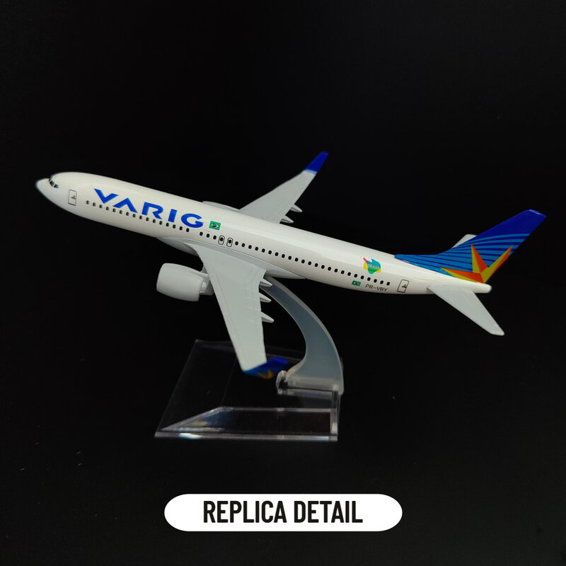 Modelo de avión de aleación coleccionable de Brasil, juguete de recuerdo, adorno en miniatura fundido a presión, escala 1:400, Varig Airlines Boeing 737
