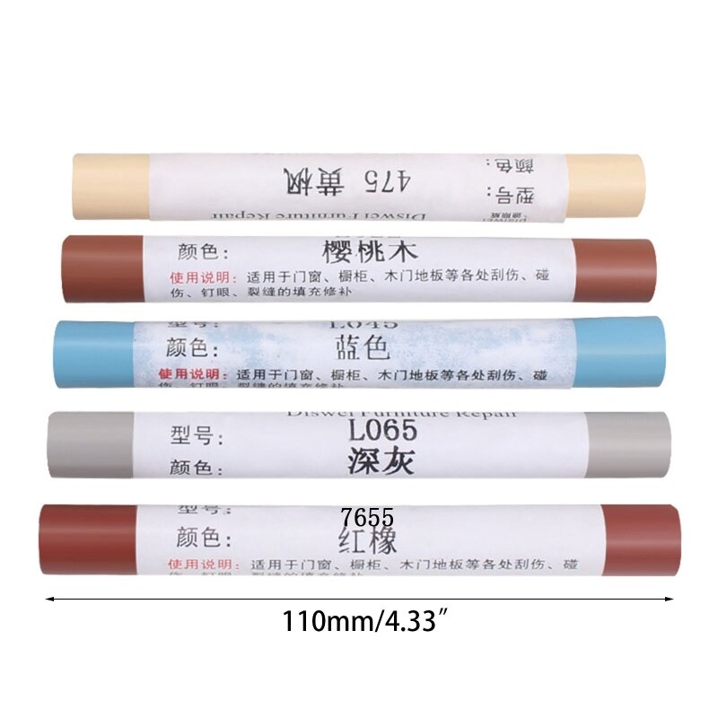 Y1UU Meubelreparatie Houtreparatiestiften voor Touch Up Reparatie Pen-Markers voor Vlekken Krassen Houten Vloeren Tafels