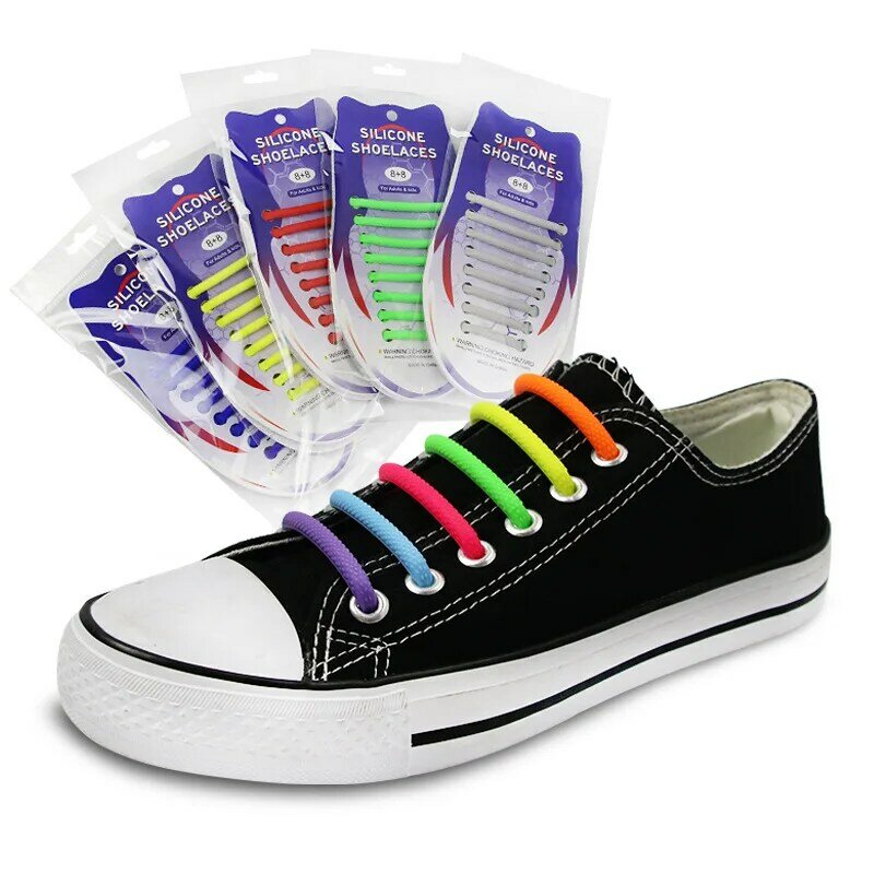 Cordones de silicona en semicírculo para zapatos para hombres y mujeres, cordones de goma elásticos, especiales, nuevos
