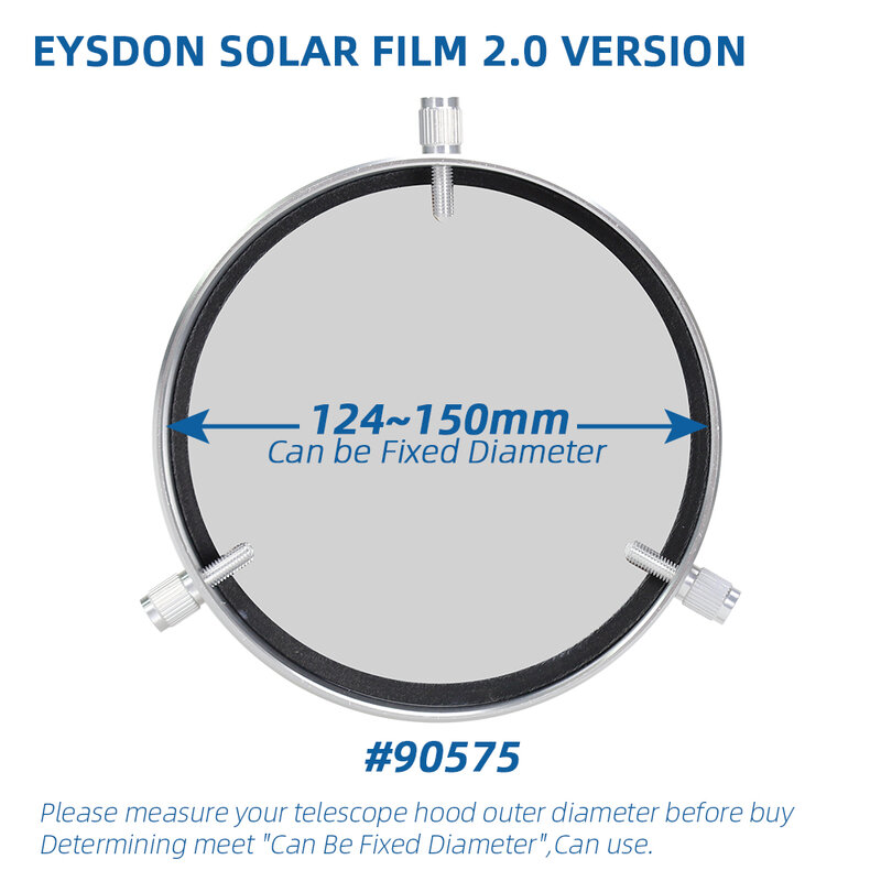 EYSDON 124 ~ 150mm ulepszenie filtra słonecznego w wersji 2.0 folii kompozytowej teleskop astronomiczny obserwacji akcesoriów słonecznych-#90575