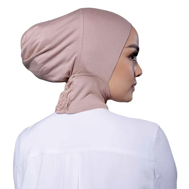 Novo macio modal muçulmano turbante chapéu ajustável cor sólida feminino hijabs elástico cachecol para mulher muçulmana headwrap turbante mujer