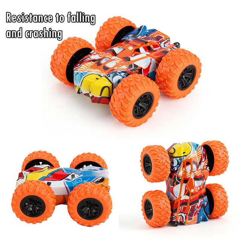 재미있는 양면 차량 관성 안전 충돌 방지 및 낙하 저항 산산조각 방지 모델, 어린이 소년 장난감 자동차