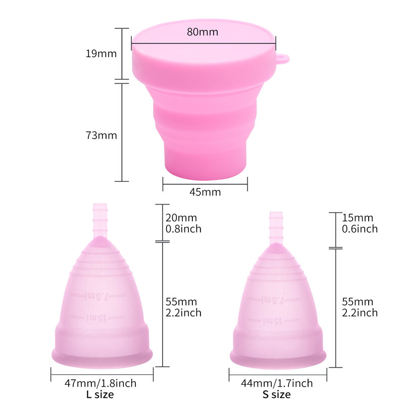 Copa Menstrual de silicona de grado médico, esterilizador, higiene femenina, copa Menstrual, Copa del período Menstrual, para mujeres
