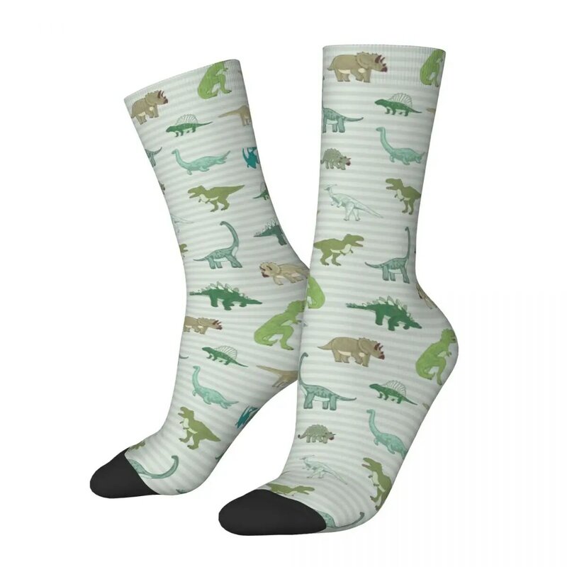 Calcetines de baloncesto de dinosaurio divertido para niños, calcetines largos de poliéster de animales antiguos para mujeres y hombres, transpirables