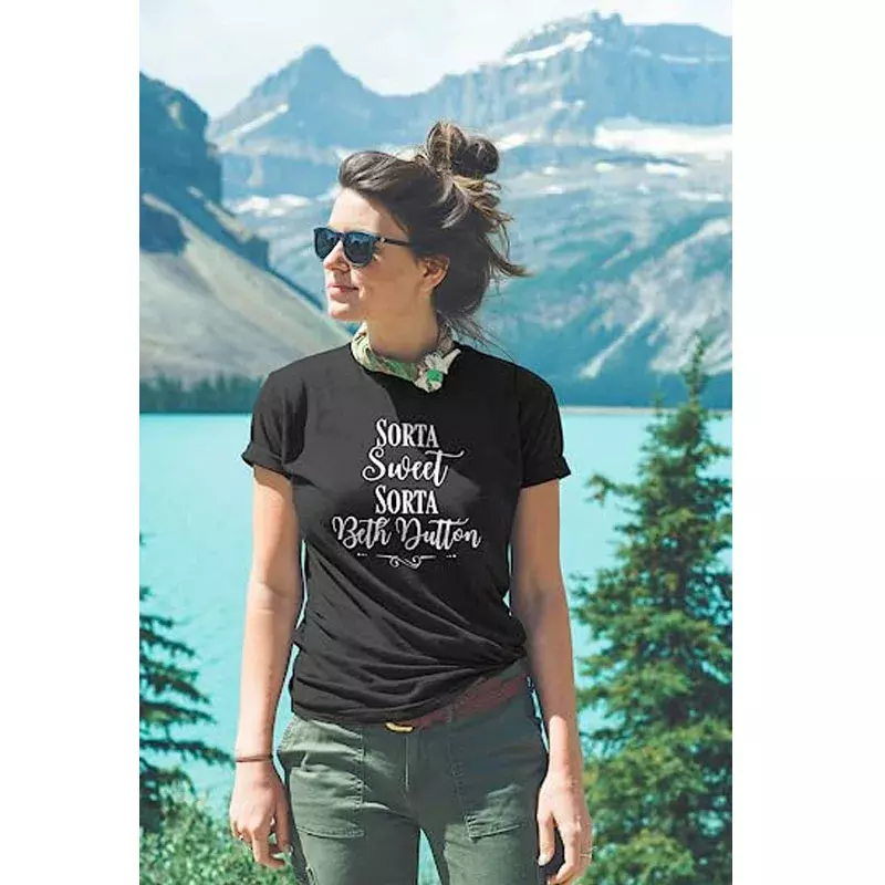 Sorta Sorta Beth Dutton 여성용 티셔츠, 옐로우 스톤 TV 쇼 의류, 캐주얼 O넥 상의, 패션 팁, 여행 애호가 그래픽 티