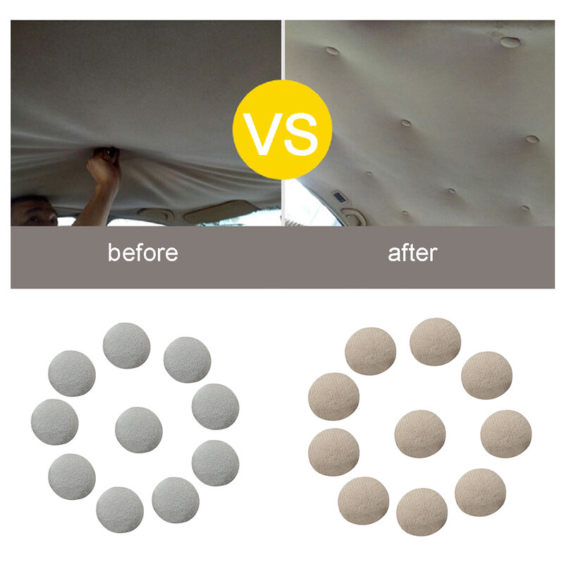10Pcs Buckles Universal Car Interior Ceiling Cloth Fixing Screw Cap Roof Snap Rivets Retainer Automotive Headliner Repair Button