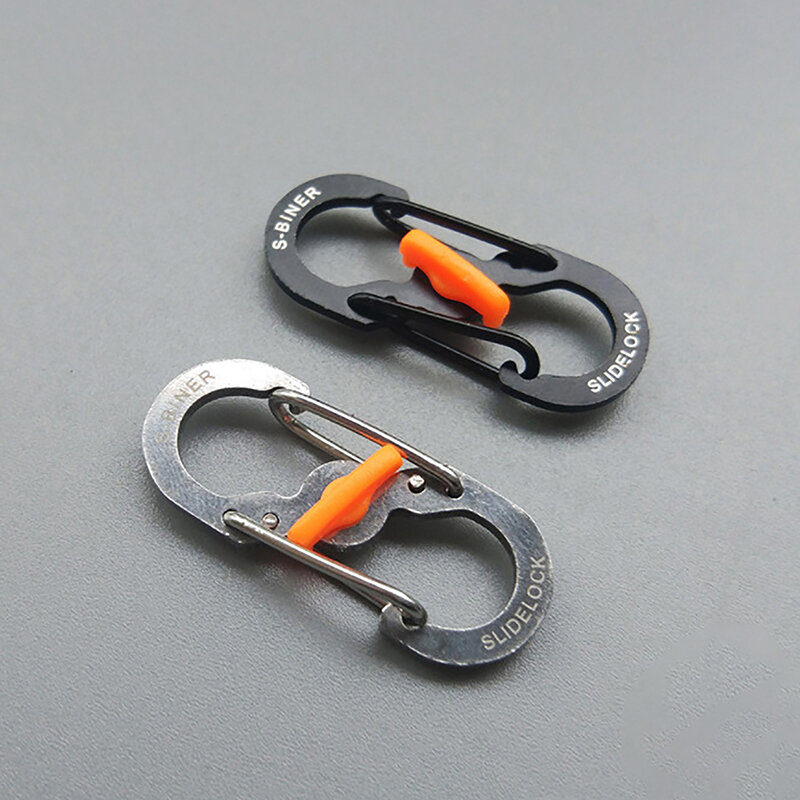 5Pcs Outdoor Camping Carabiner 8 Shaped S Buckle with Lock Mini Keychain Hook Anti-Theft Backpack Buckle Key-Lock Tool