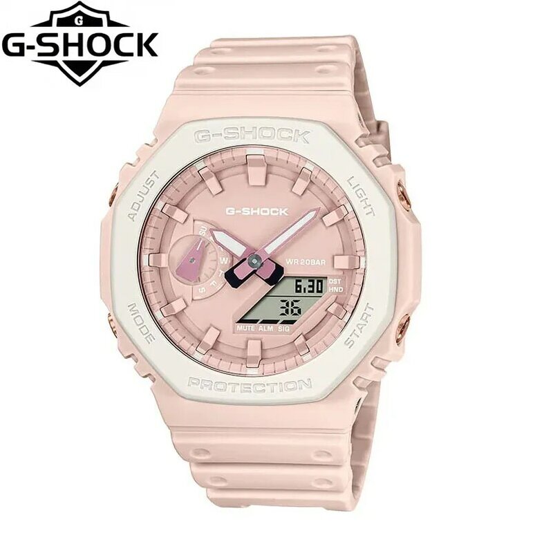 G-SHOCK นาฬิกาข้อมือควอตซ์สำหรับผู้ชายซีรีส์ GA-2100นาฬิกาข้อมือแฟชั่นอเนกประสงค์กลางแจ้งนาฬิกาข้อมือเล่นกีฬาหน้าปัดคู่