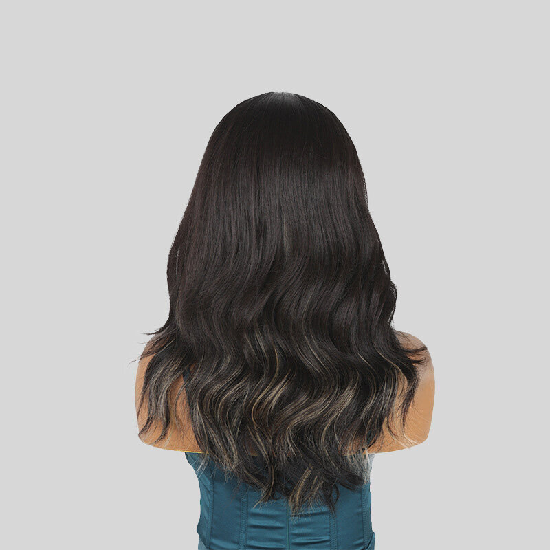 SNQP 50 см длинный кудрявый черный с блондинкой Новый стильный парик для женщин ежедневный Косплей вечерние Термостойкое высокотемпературное волокно
