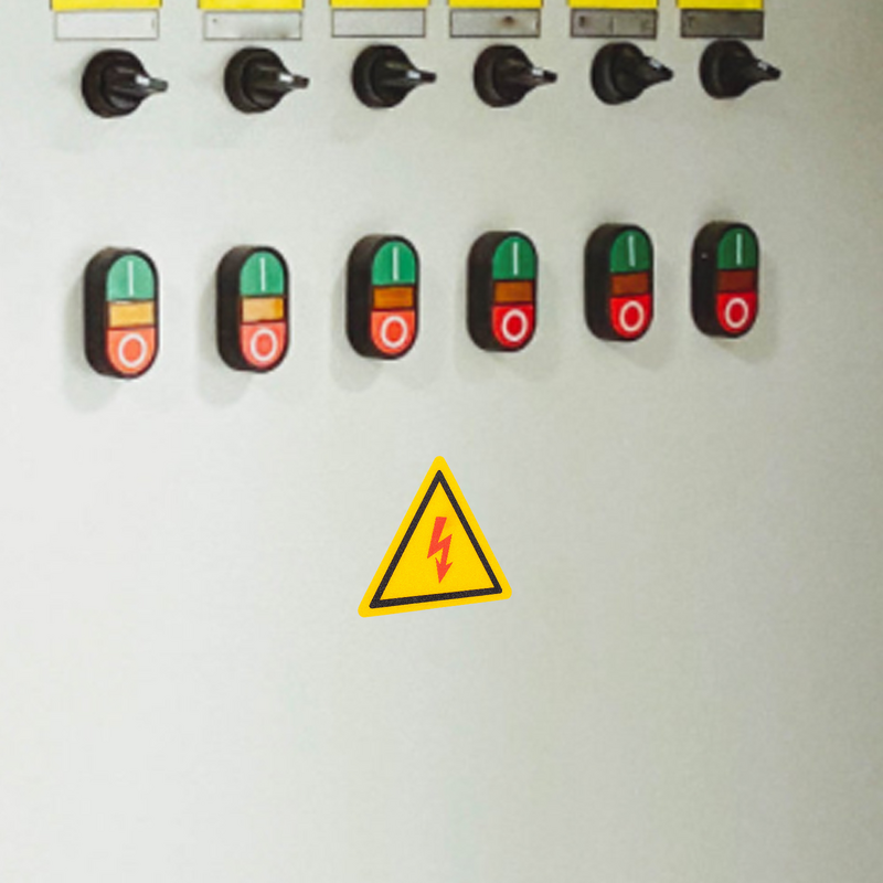 Etiqueta adhesiva con logotipo de 2 piezas, señal de advertencia de alto voltaje, pegatinas de precaución, etiquetas de Panel de electrodomésticos, peligro