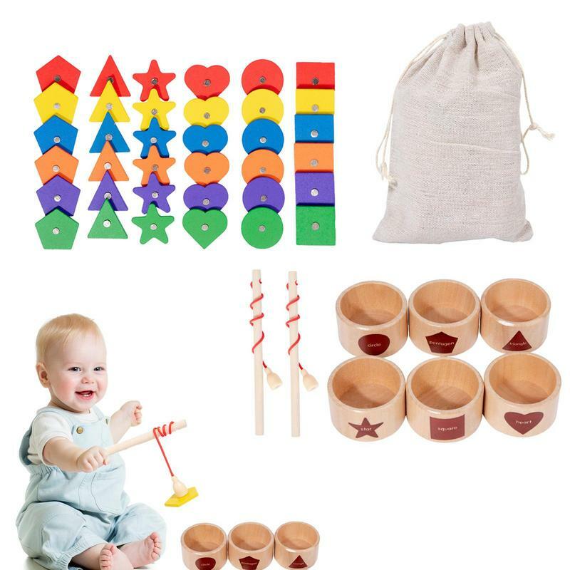 Color Sorting Toys Color & Shape Sorting Game Color Shape Recognition Educational Toys For Kids Boys Girls Montessori Wooden