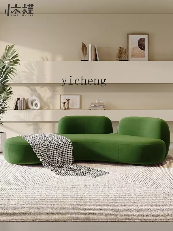 Creme Stil kleine Wohnung Stoff gebogen Sofa kreativ