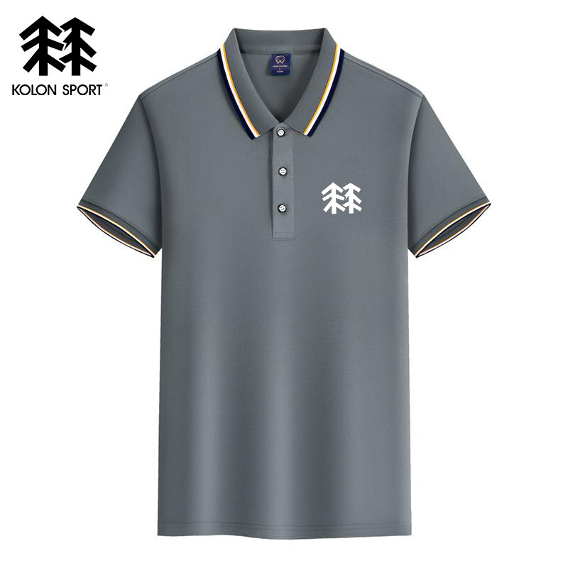 Embroidered KOLONSPORT New Summer Anti-pilling Polo Shirt Men's Short Sleeve Top Business Casual Breathable Polo-shirt for Men
