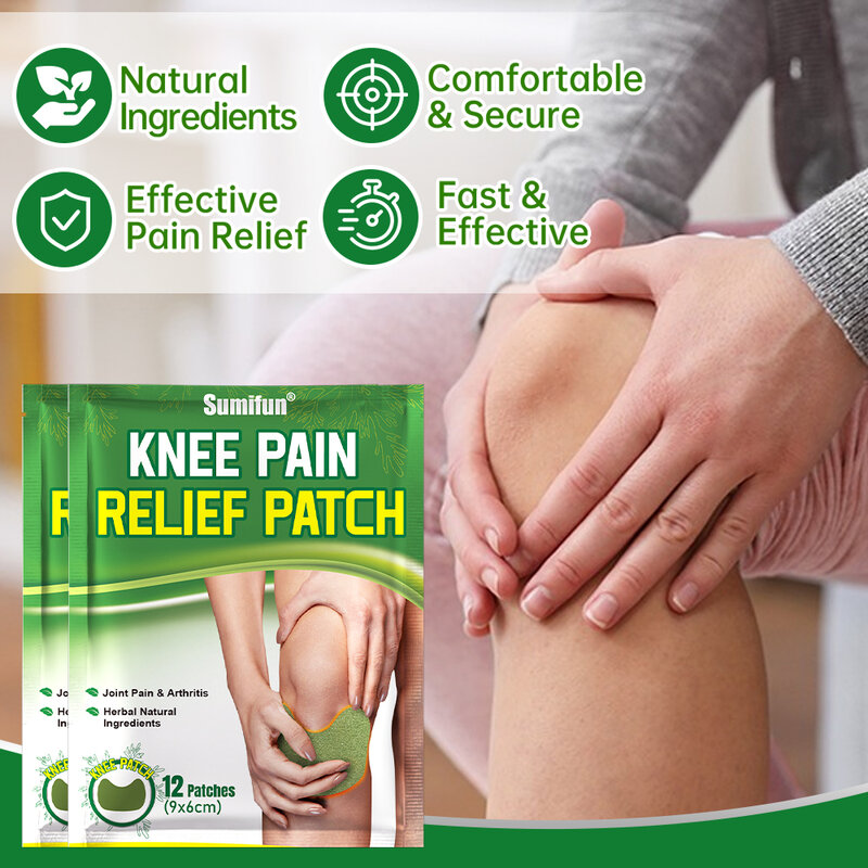 12/24/48pcs Sumifun Knee Plaster Wormwood Extract Knee Joint Ache Pain Relieving Rheumatoid Arthritis Sprains Patch K04601
