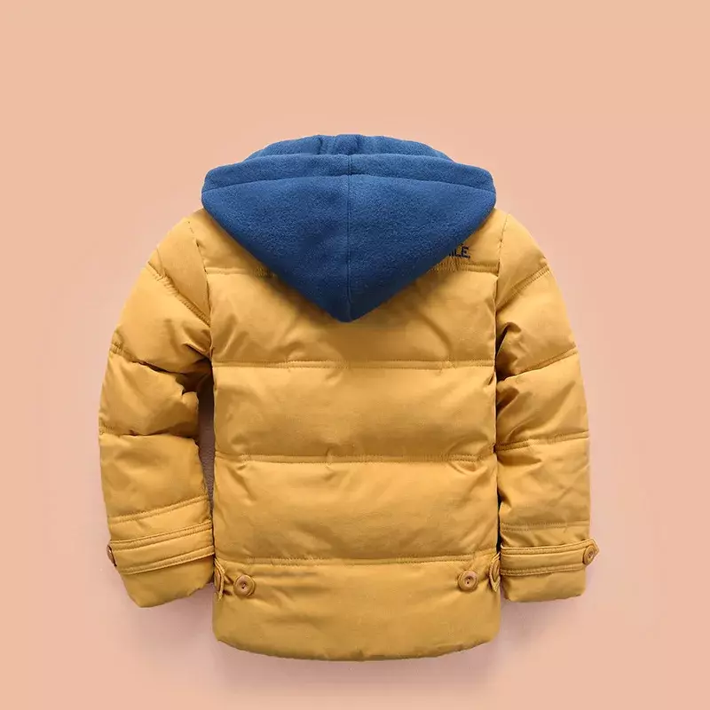 Abreeze/детские пуховики и парки От 4 до 10 лет Зимняя Детская Верхняя одежда Повседневная теплая куртка с капюшоном для мальчиков, однотонные теплые пальто для мальчиков