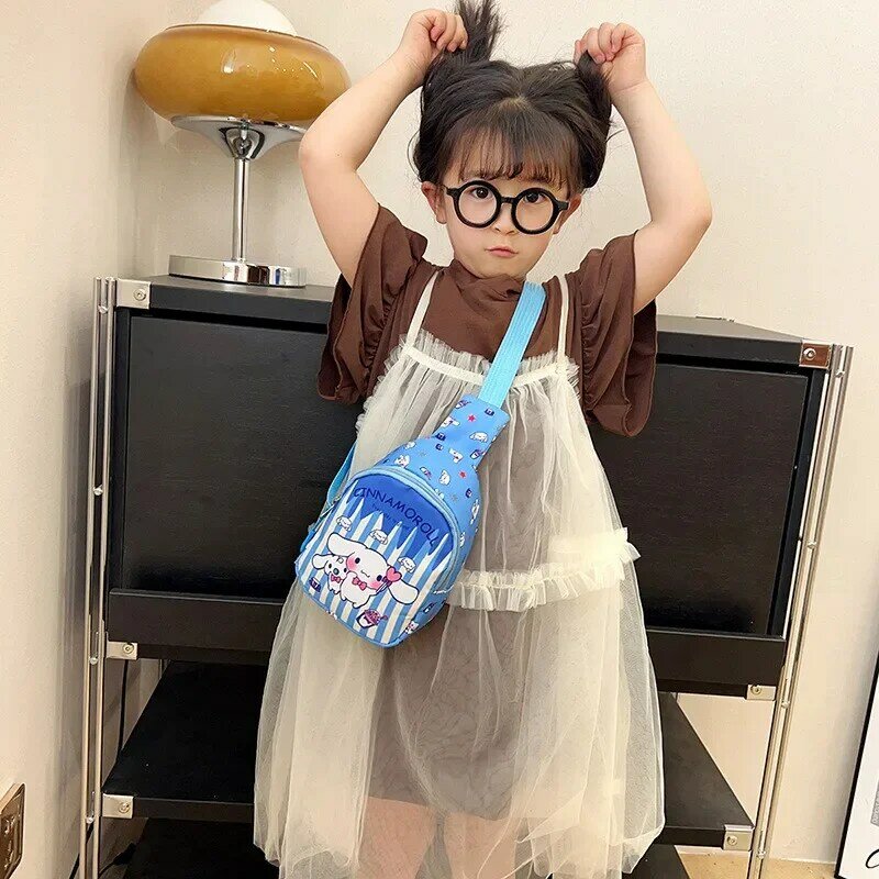 Sanrio Chest Bag Kawaii Cinnamoroll Hello Kitty Crossbody Bags Travel Messenger Shoulder for Children Cross Body Bag 2024 Gifts