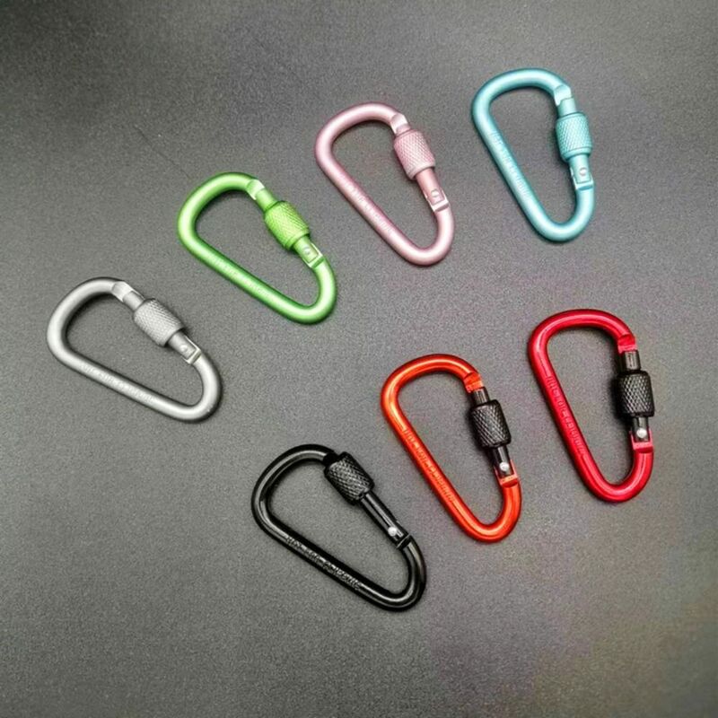 4Pcs New Safety Equipment Climbing Button Alloy Carabiner Buckle Keychain Camping Hiking Hook
