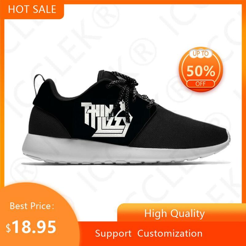 Lizzy Hard Rock Band Thin Fashion Cool personality Sport Running Shoes Lightweight Breathable 3D Printed Men Women Mesh Sneakers