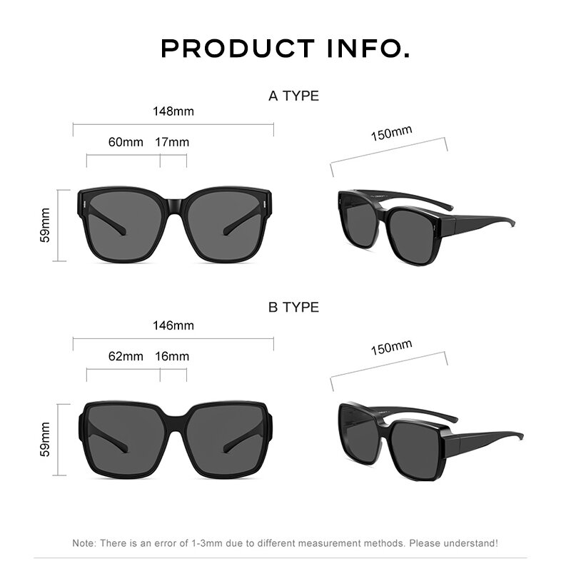 CAPONI Fit Über Sonnenbrillen Für Frauen TR-90 Mode Polarisierte Shades UV400 Schutz Anti-Glare Bequem Sonnenbrille CP3091
