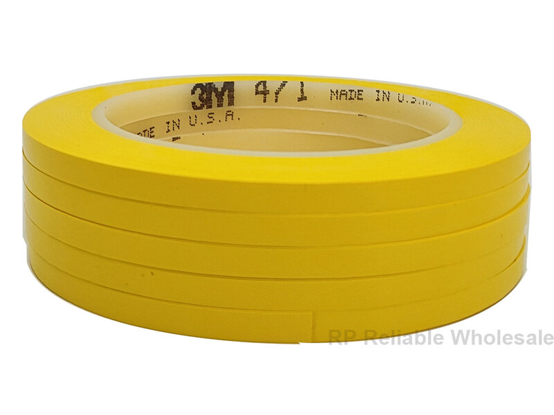 Cinta de vinilo resistente prémium, 5mm, 3M, 471, longitud de 33M, conjunto de paquete para decoración, enmascaramiento, amarillo, negro, azul, blanco, rojo, verde