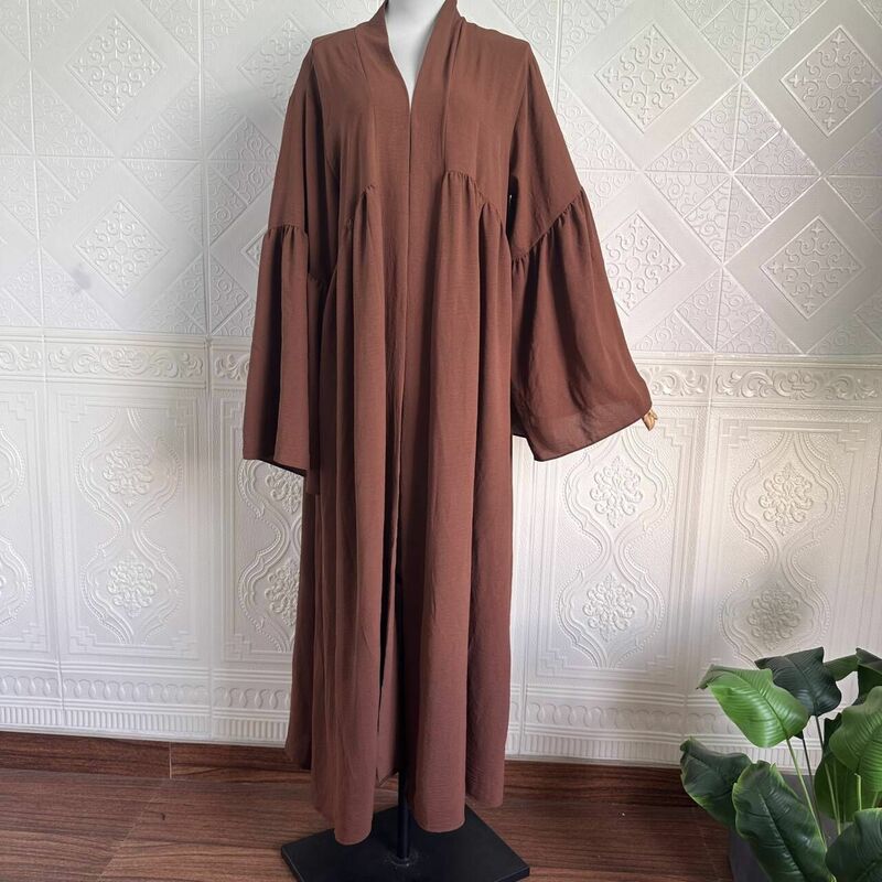 Dubai musulmano Abaya per le donne aperto Kimono Cardigan vestito da partito manica svasata Dubai abito lungo Abaya caftano Eid Ramadan Jalabiya