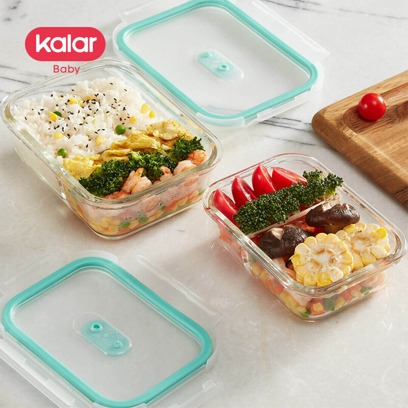 Food Grade Versiegelt Bento Lunch Box Gefrorene Glas Kühlschrank Spezielle Heizung Glas Lunch Box Mikrowelle