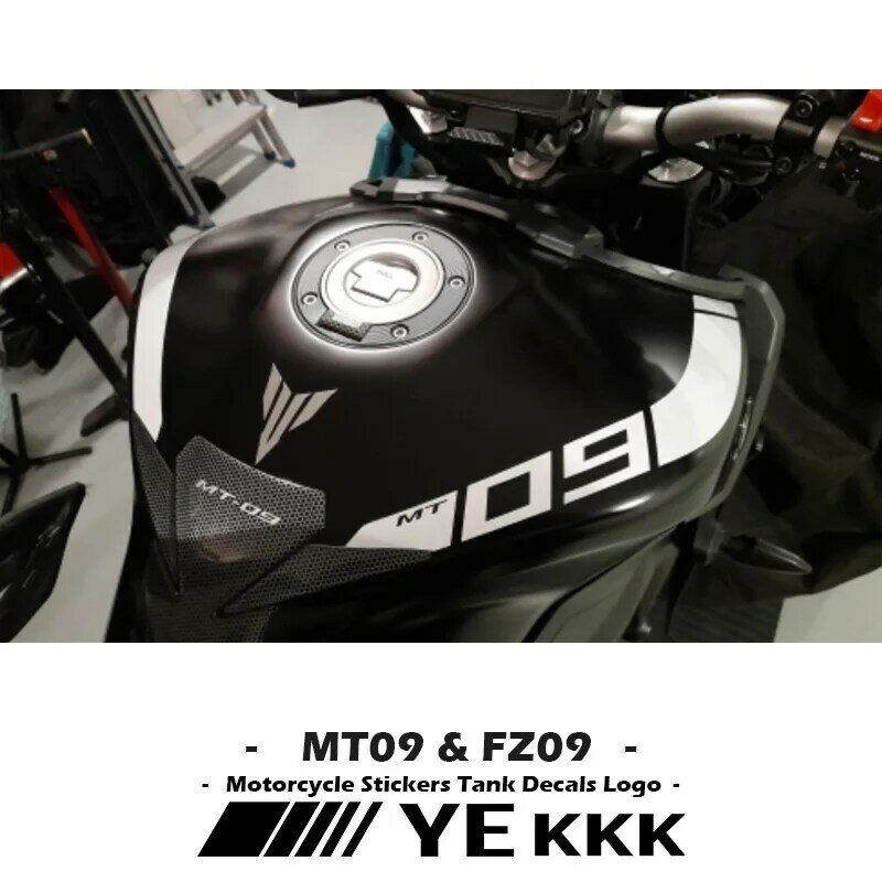 Motocicleta etiqueta do tanque de combustível, decalque para YAMAHA MT09, MT-09, FZ09, FZ-09, 2014-2021, novo, logotipo MT