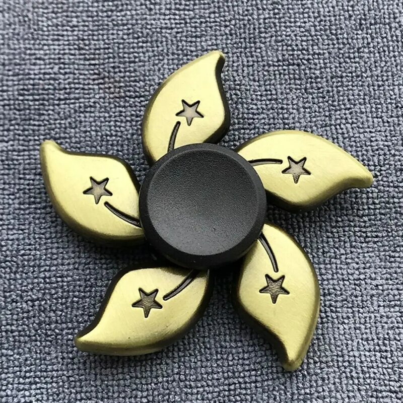 Brass Color Finger Spinner Office Desk Toys ADHD Anxiety Zinc Alloy Fidget Spinner Cool Funny Hand Spinning Adults Gift